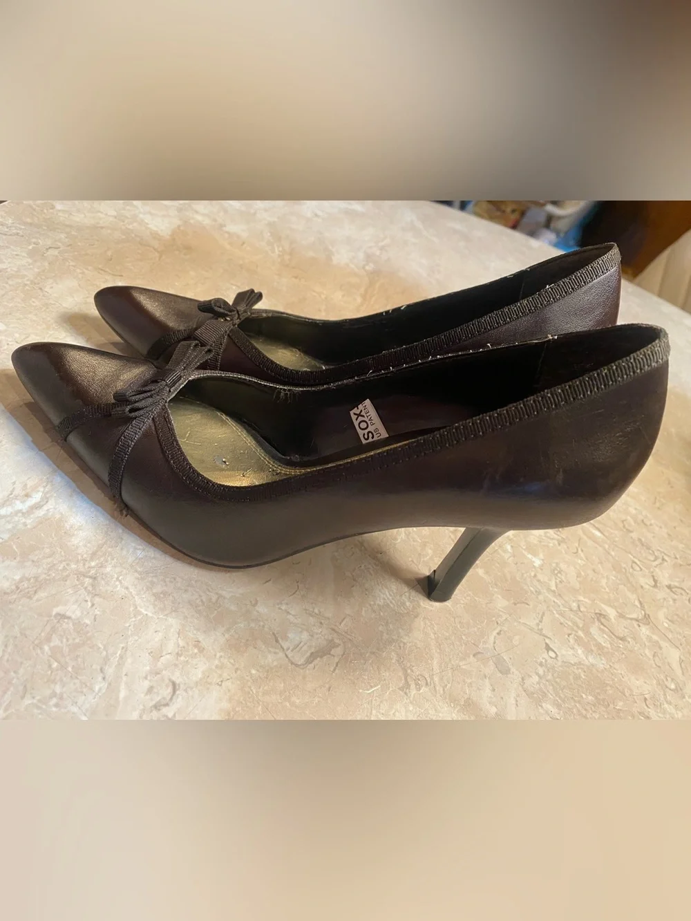 Merona Brown Pointed-Toe Bow Heels